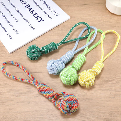 Braided Cotton Rope Eco-Friendly Casual Dog Chew Toy Heavy Duty Interactive Tug Toy with Knot Design for Puppies and Dogs