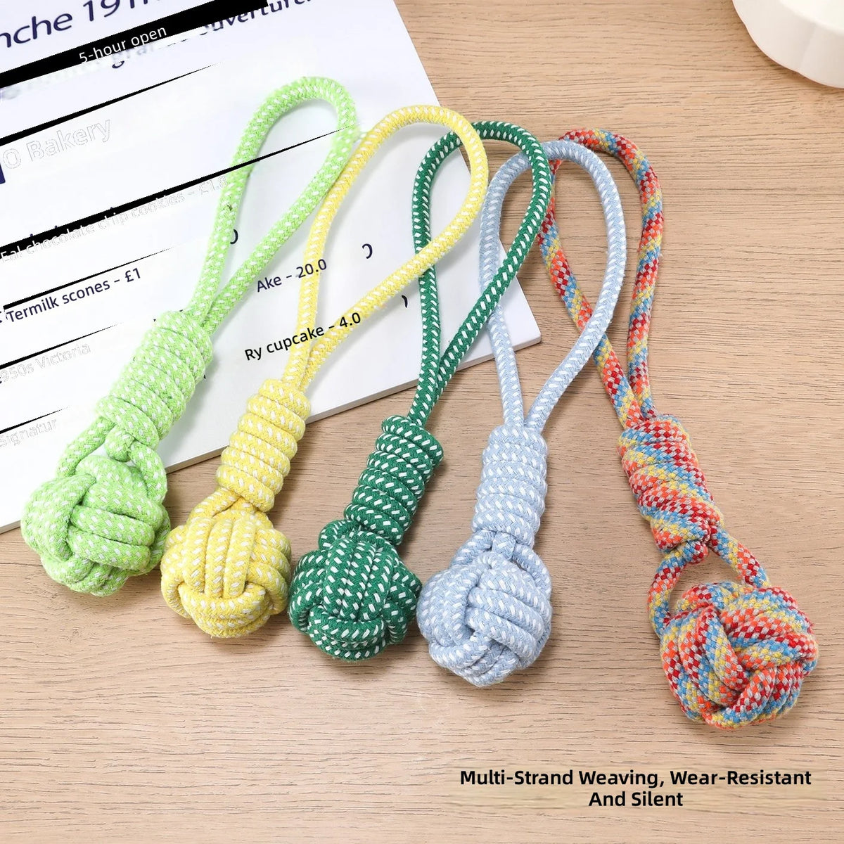 Braided Cotton Rope Eco-Friendly Casual Dog Chew Toy Heavy Duty Interactive Tug Toy with Knot Design for Puppies and Dogs