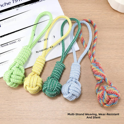 Braided Cotton Rope Eco-Friendly Casual Dog Chew Toy Heavy Duty Interactive Tug Toy with Knot Design for Puppies and Dogs