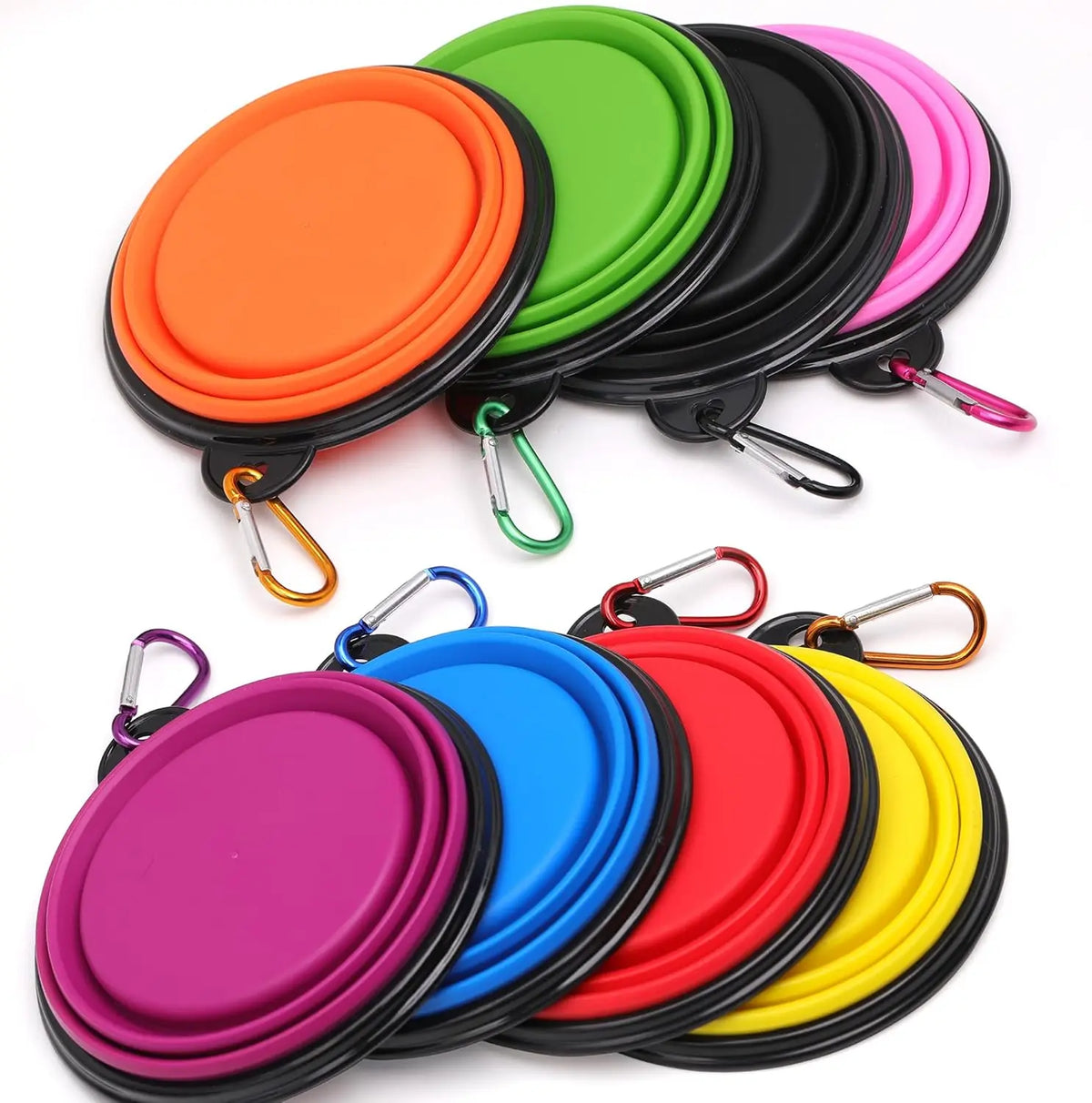 Factory Custom Logo Dog Bowl Pet Collapsible Bowls Portable Pet Feeding Watering Dish for Walking Parking Traveling 13 Oz