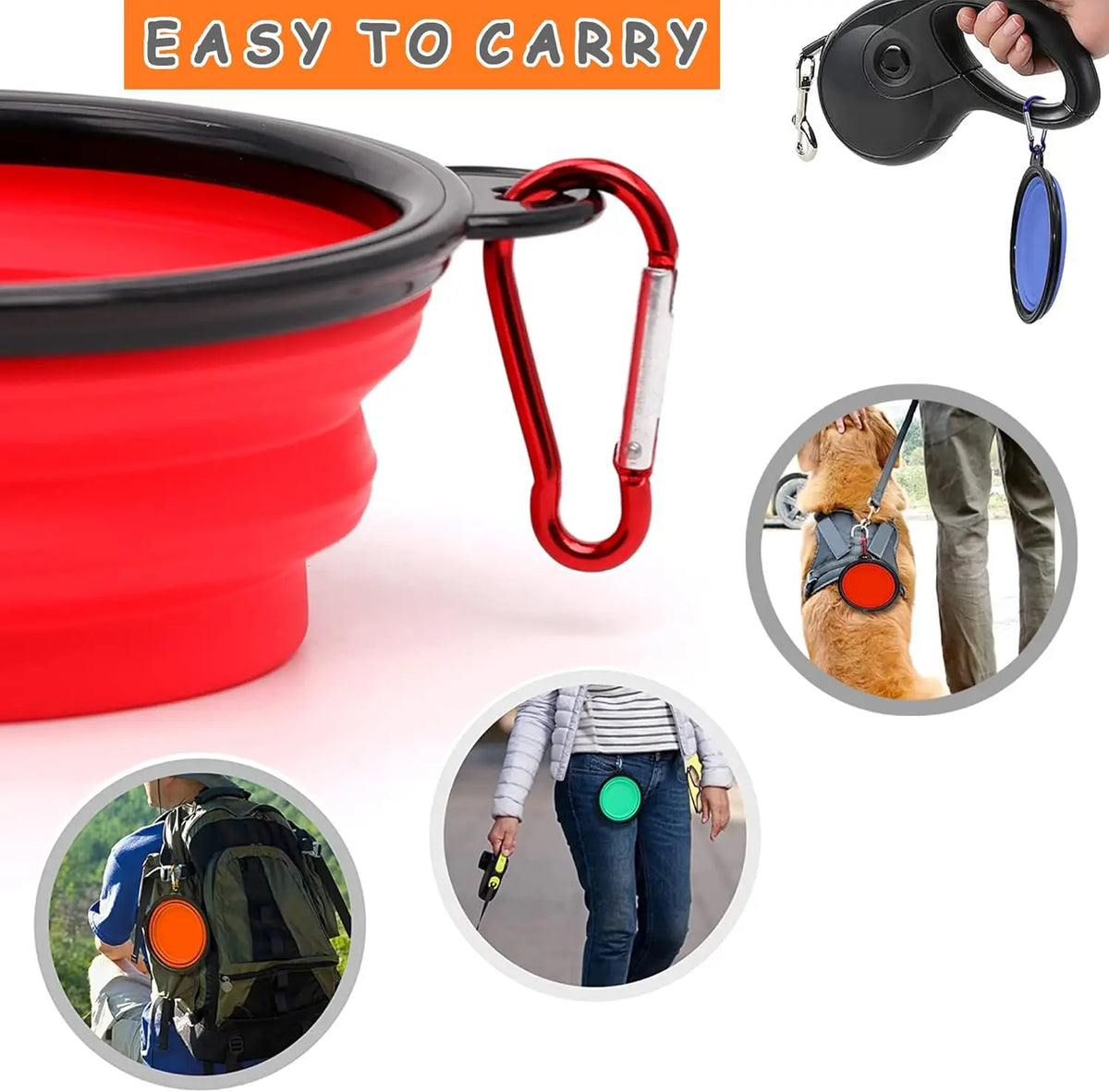 Factory Custom Logo Dog Bowl Pet Collapsible Bowls Portable Pet Feeding Watering Dish for Walking Parking Traveling 13 Oz