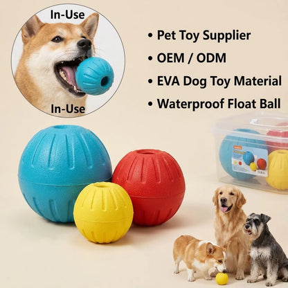 Multi Color EVA Dog Ball with Hole Durable Floating Interactive Chew & Fetch Toy Pet Chew Toys OEM ODM Supported for Bulk Orders